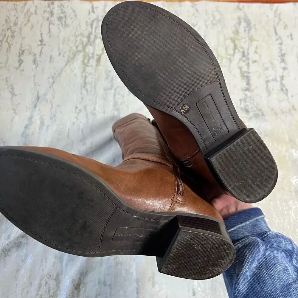 INC International Concepts British tan Leather Riding Boots